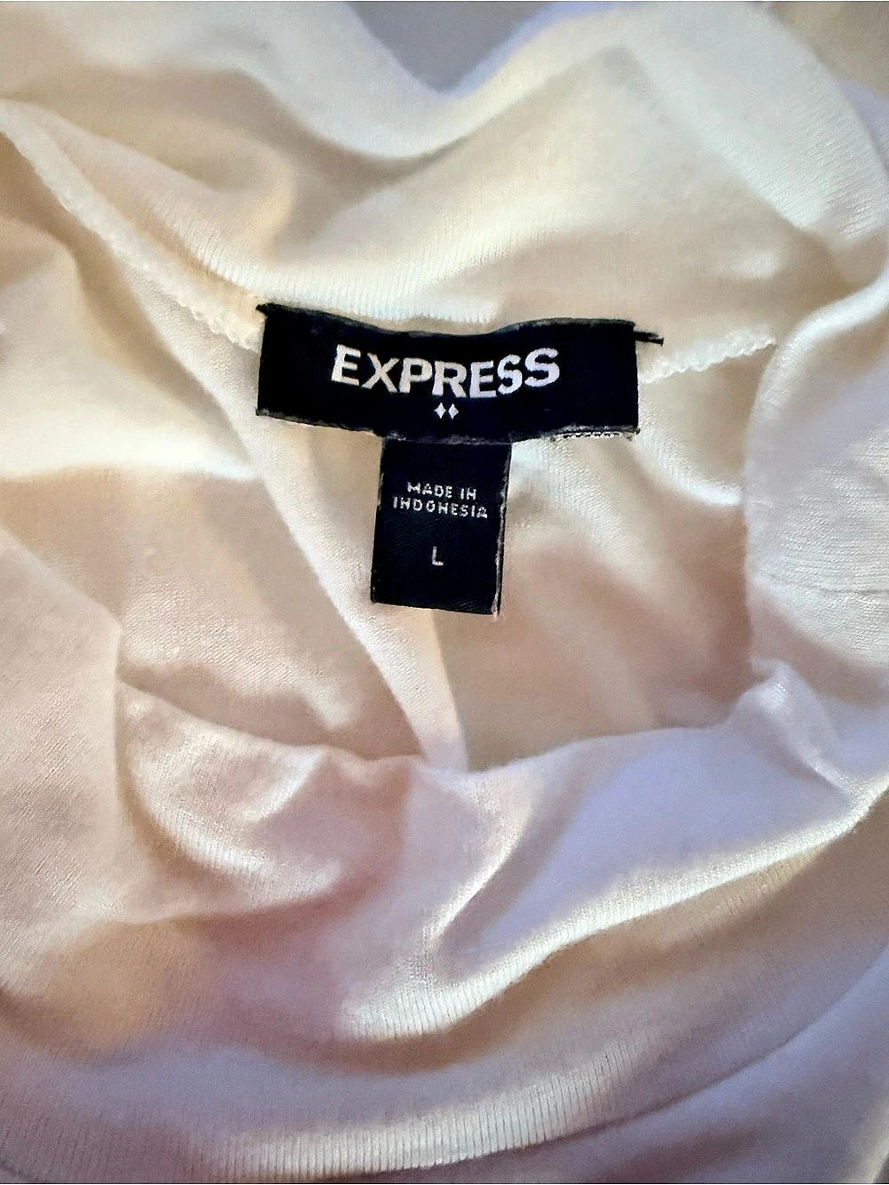 Express Mock Neck Tank Top in White Large Like New - Picture 3 of 3